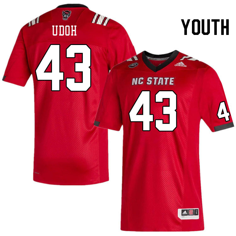 Youth #43 Ezemdi Udoh North Carolina State Wolfpacks College Football Jerseys Stitched-Red